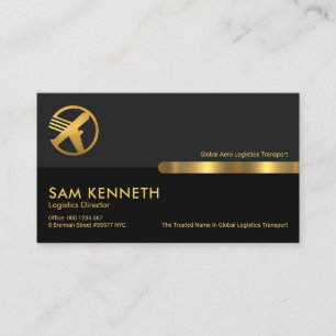 Grijze zwarte Retro Kolommen Logistiek Vervoer Visitekaartje