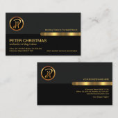 Grijze zwarte retroflecellen Gold Dog Pet Sitter Visitekaartje (Voorkant / Achterkant)