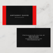 Grijze zwarte rode strepen Eenvoudig Visitekaartje (Voorkant / Achterkant)