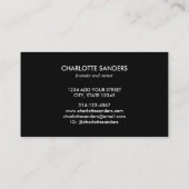 Grijze zwarte rode zwarte gingko-bladeren visitekaartje (Achterkant)