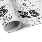 Grijze zwarte rook nummers gepersonaliseerd cadeaupapier (Rol Hoek)