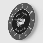 Grijze zwarte Silverware Custom Clock met cijfers Grote Klok (Hoek)