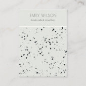 Grijze zwarte Terrazzo Textuur 2 Stud oorscherm Visitekaartje (Voorkant)