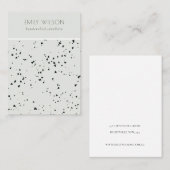 Grijze zwarte Terrazzo Textuur 2 Stud oorscherm Visitekaartje (Voorkant / Achterkant)