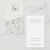 Grijze zwarte Terrazzo Textuur 3 Stud oorscherm Visitekaartje (Voorkant / Achterkant)