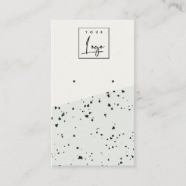 Grijze zwarte Terrazzo Textuur 3 Stud oorscherm Visitekaartje