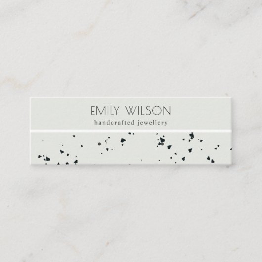 Grijze zwarte Terrazzo Textuur Stud die beeldscher Mini Visitekaartje (Voorkant)