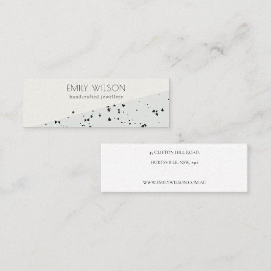 Grijze zwarte Terrazzo Textuur Stud die beeldscher Mini Visitekaartje (Voorkant / Achterkant)