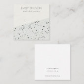 Grijze zwarte Terrazzo Textuur Stud die beeldscher Vierkante Visitekaartje (Voorkant / Achterkant)