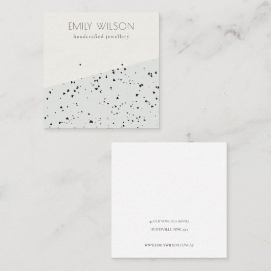 Grijze zwarte Terrazzo Textuur Stud die beeldscher Vierkante Visitekaartje (Voorkant / Achterkant)