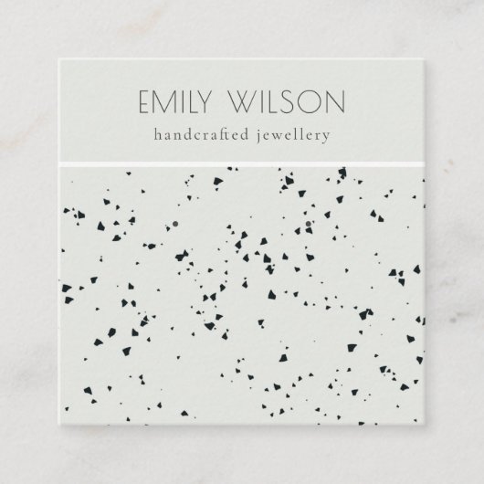 Grijze zwarte Terrazzo Textuur Stud die beeldscher Vierkante Visitekaartje (Voorkant)