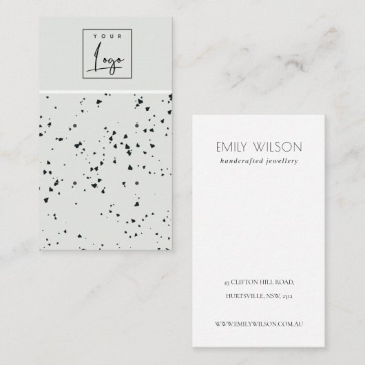 Grijze zwarte Terrazzo Textuur Stud die beeldscher Visitekaartje (Voorkant / Achterkant)