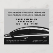 Grijze zwarte toonelegante motorfiets flyer (Achterkant)