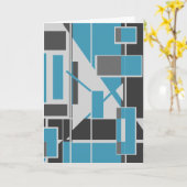 Grijze zwarte Turquoise Abstracte metrokaart MCM K Kaart (Gele Bloem)