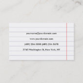 Grijze zwarte Visitekaartje met witte papierlijn (Achterkant)