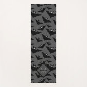Grijze zwarte vleermuizen Halloween Patroon Monogr Yogamat (Voorkant)