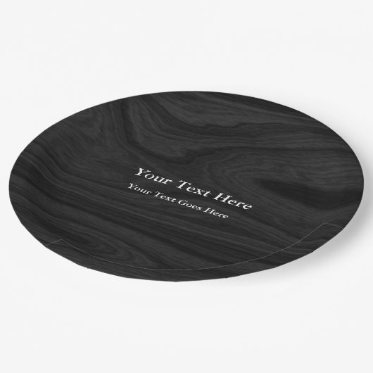 Grijze zwarte vlek Elegant Moderne ADD TEKST Papieren Bordje (Gekanteld)