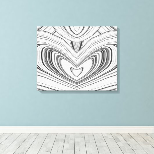 Grijze zwarte witte Abstracte marmerpatroon Canvas Afdruk (Insitu (Houten vloer))