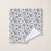 Grijze zwarte witte belletjes Moderne cirkels patr Bad Handdoek (Wasdoekje)