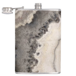 Grijze zwarte witte kiezelsteen heupfles