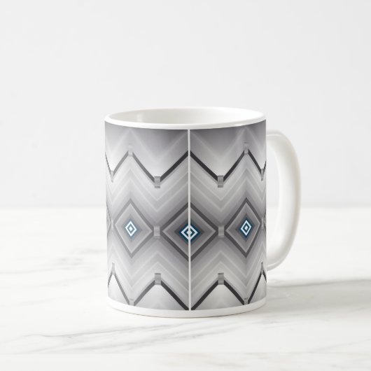 Grijze zwarte witte Mok (Voorkant rechts)