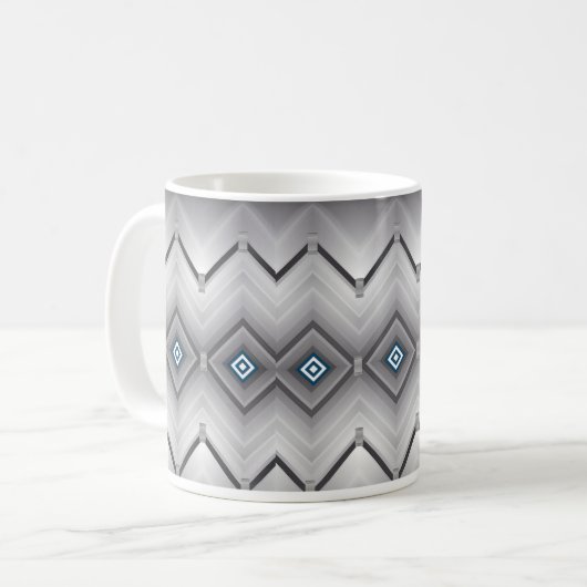 Grijze zwarte witte Mok (Voorkant links)