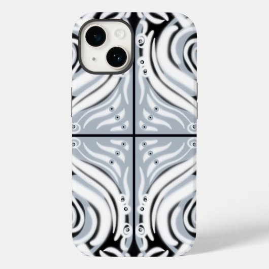 Grijze zwarte witte munt Abstract patroon Case-Mate iPhone Case (Achterkant)