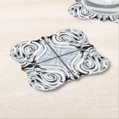 Grijze zwarte witte munt Abstract patroon Kartonnen Onderzetters (Gekanteld)