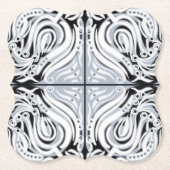 Grijze zwarte witte munt Abstract patroon Kartonnen Onderzetters (Voorkant)