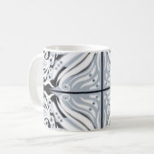 Grijze zwarte witte munt Abstract patroon Koffiemok (Voorkant links)