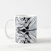 Grijze zwarte witte munt Abstract patroon Koffiemok (Links)
