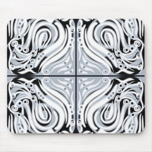 Grijze zwarte witte munt Abstract patroon Muismat (Voorkant)