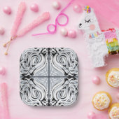 Grijze zwarte witte munt Abstract patroon Papieren Bordje (Feest)