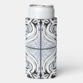 Grijze zwarte witte munt Abstract patroon Seltzer Blikjeskoeler (Seltzer Achterkant)