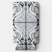 Grijze zwarte witte munt Abstract patroon Seltzer Blikjeskoeler (Achterkant)