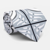 Grijze zwarte witte munt Abstract patroon Stropdas (Opgerold)