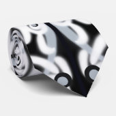 Grijze zwarte witte munt Abstract patroon Stropdas (Opgerold)