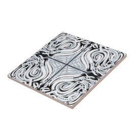 Grijze zwarte witte munt Abstract patroon Tegeltje