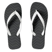 Grijze Zwarte Zigzag Golfpatroon Flip Flops (Voetbed)