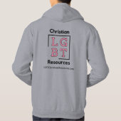 Grijze zweetshirt - LGBT Christelijke bronnen Hoodie (Achterkant)