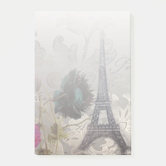 grijze zwendel moderne  parijs eiffeltoren post-it® notes (Voorkant)