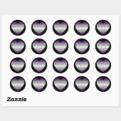 Grijzeseksueel Hart Ronde Sticker (Vel)