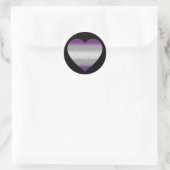 Grijzeseksueel Hart Ronde Sticker (Tas)
