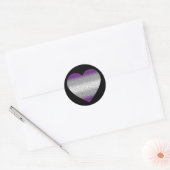 Grijzeseksueel Hart Ronde Sticker (Envelop)