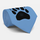 Grijzige Beer Pauw Print Blue Necktie Stropdas (Opgerold)