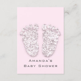 Grijzige gouden Baby shower Voetbal Wit meisje Roz Kaart