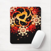 Grijzige liefdesbloemen Vibrant Mousepad Muismat (Met muis)