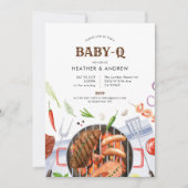 Gril Baby-Q BBQ-feest achtertuin Baby Shower Kaart (Voorkant)