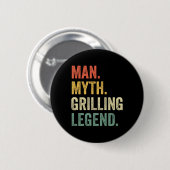 Gril BBQ Grappige Man Mythe Grill Legende Vaders D Ronde Button 5,7 Cm (Voorkant /achterkant)