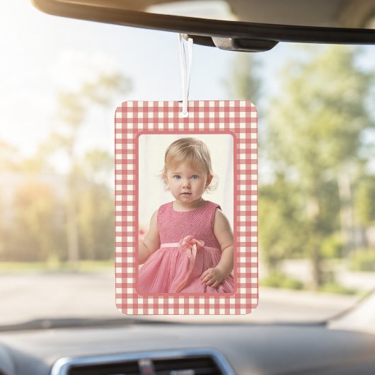 Gril Foto op Rode en Witte Gingham Gingang Luchtverfrisser